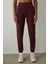 Bordo Silky Feel Cepli Jogger Eşofman Altı 7