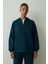 Koyu Yeşil Silky Feel Oversize Fermuarlı Sweatshirt 10