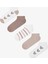 5 Çift Pamuklu Kendinden Desenli Ayıcıklı Patik Çorap 10