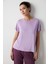 Lila Bisiklet Yaka Regular Fit Modal Tişört 6