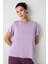 Lila Bisiklet Yaka Regular Fit Modal Tişört 10
