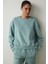 Mint Curvy Side Bisiklet Yaka Oversize Crop Sweatshirt 10