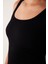 Siyah Dikişsiz Kare Yaka Seamless Üst 8