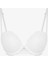 Kırık Beyaz Heart Lace Çiçek Desenli Tokalı Push Up Straplez Sütyen 5