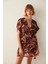 Çok Renkli Tropik Desenli Basic Kaftan 8