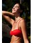 Praslin Minimal Kesim Kırmızı Bandeau Bikini Üstü 4