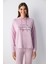 Maybe Later Kapüşonlu Lila Sweatshirt Pijama Üstü 9
