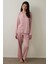 Gül Kurusu Emma Gömlek Yaka Uzun Kollu Saten Pijama Takımı 6