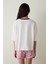 Ekru Bozkır Lalesi Çiçek Baskılı Pamuklu Bisiklet Yaka Kısa Kollu Şortlu Pijama Takımı - Inspired by Flora 10