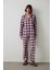 Bordo Ekoseli Gömlek Yaka Pijama Takımı 6