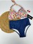 Batik Desenli Yüksel Bel Boyun Bağlamalı Şık Bikini Takımı 1