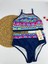 Kadın Crop Şık Etnik Desenli Bikini Takımı 1