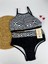 Kadın Şık Etnik Desenli Crop Bikini Takımı 1