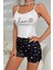 Love Kalp Baskılı Şortlu Pijama Takımı 4