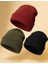 Unisex Basic Triko Yünlü Düz Bere 3'lü Set Bordo Gri Siyah 1