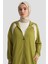Boydan Fermuarlı Kapüşonlu Tunik-Olive 25YT409 2