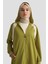Boydan Fermuarlı Kapüşonlu Tunik-Olive 25YT409 4