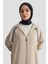 Boydan Fermuarlı Kapüşonlu Tunik-Taş 25YT409 3