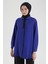 Çıt Çıt ve Düğmeli Gömlek Yaka Tunik-Morcivert 25YT406 4