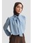 Boyun Kurdele Desenli Tunik-Mavi 25YT303 2