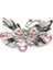 Kristal Taşlı Kelebek Broş Pembe 1