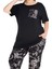 Siyah Renk ve Desenli 11011 Kısa Kollu Kadın Büyük Beden Anne Pijama Takımı 4