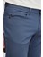 Erkek Petrol Slim Fit Dar Kesim 5 Cep Armürlü Esnek Pantolon 7
