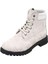 TLAND0508 Beyaz Komando Sedef Baskı Deri Büyük Numara Kadın Bot Sıcak Astar Rahat Geniş Kalıp 6