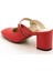 2405 Kırmızı Büyük Numara Kadın Terlik Ayakkabı 4