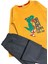 Erkek Çocuk Pamuklu Sarı Dinozor Desenli Uzun Kollu Pijama Takımı 3