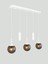 Nara Beyaz Metal Gövdeli 5'li Modern Sıralı Sarkıt Avize- 2 Spot LED 3 Bal Cam Küre Avize 3