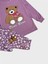 Kız Çocuk Pamuklu Lila Renk Ayıcık Desenli Uzun Kollu Pijama Takımı 2