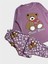 Kız Çocuk Pamuklu Lila Renk Ayıcık Desenli Uzun Kollu Pijama Takımı 3
