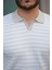 Erkek Kısa Kollu Çizgi Desenli Örme Kumaş Tshirt 3