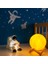 Oturan Astronot ve 3D Küre LED Gece Lambası Tabletli Astronot 2