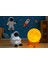 Oturan Astronot ve 3D Küre LED Gece Lambası Tabletli Astronot 4