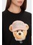 Teddy Baskılı % 100 Pamuk Relaxed Fit Bisiklet Yaka T Shirt V5BI09I3Z14 Bayan T Shirt V5BI09 I3Z14 Jblk 4