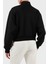 Fabia Streç Logolu Regular Fit Yarım Fermuarlı Dik Yaka Kısa Sweat V5BQ00KCX22 Bayan Sweat V5BQ00 KCX22 Jblk 3