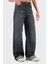 Pamuklu Relaxed Fit Geniş Paça Vintage Görünümlü Jeans Bayan Kot Pantolon EW000737 AF17033 M8001 4