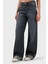 Pamuklu Relaxed Fit Geniş Paça Vintage Görünümlü Jeans Bayan Kot Pantolon EW000737 AF17033 M8001 5