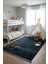 Post/peluş Yıkanabilir Kaymaz Taban Yumşacık Mavi Örgü Saçaklı Modern ve Şık Salon Oturma Odası Mutfak Çocuk Odası Koridor Antre Halısı 5