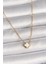 316L Çelik Gold Renk Beyaz Yonca Model Kadın Kolye TG27BKO10019 1