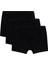 8902 Siyah Renk Erkek Çocuk 3'lü %100 Pamuk Ribana Boxer 1