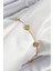 316L Çelik Yonca Model Gold Renk Kadın Bileklik TG27BB7363 1