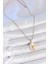 316L Çelik Gold Renk Zincir Pembe Mineli Oval Incili Çiçek Işlemeli Portre Model Kadın Kolye TG27BKO10176 2