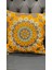 Etnik Geometrik Sarı / Çift Tarafı Baskılı Evelyn Süet Kırlent Kılıfı 43 x 43 4
