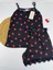 Siyah Çilek Desenli Askılı Şort Pijama Takımı 2