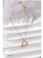 316L Çelik Gold Renk Zincir Zirkon Taş Işlemeli Daire Model Kadın Kolye TG27BKO9968 2