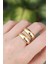 Pirinç Gold Renk Ayarlanabilir Şerit Yüzük TG27BYK3172 1