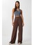 Geniş Paça Dökümlü Modal Pantolon LUB0208 Kahverengi 2